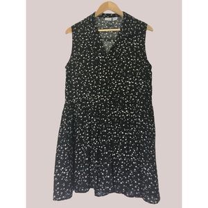 Y2K Skort Babydoll Dress Black Floral Romper Large